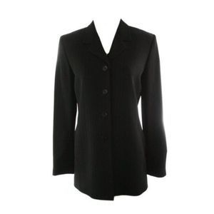 ALEX GARFIELD Black Pinstripe Blazer Size 8